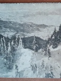 Carte postala, vedere spre Vaile Branului, perioada interbelica
