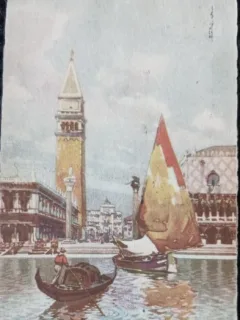 Carte Postala, Venezia, Piazzetta S. Mardo dalla Laguna, 1932
