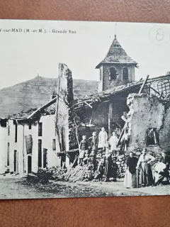 Carte postala, Villecey sur Mad, Grande rue, 1921