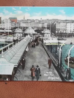 Carte postala, West Pier, Brighton, inceput de secol XX