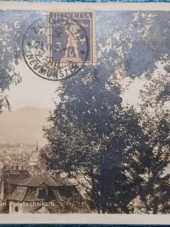 Carte postala, Zurich, Vedere dinspre Politehnică, perioada interbelica