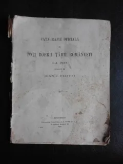 Catagrafie generala de toti boierii Tarii Romanesti la 1829 - Ioan C. Filitti