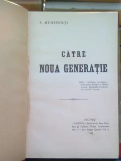 Catre noua generatie - S. Mehedinti