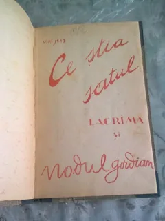 CE STIA SATUL, LACRIMA, NODUL GORDIAN - V.AL. JEAN
