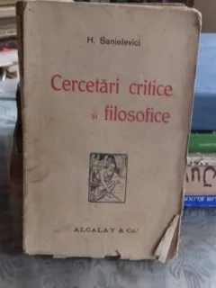 CERCETARI CRITICE SI FILOSOFICE - H.SANIELEVICI