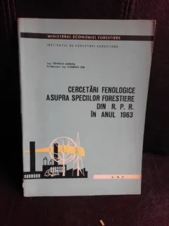 Cercetari fenologice asupra speciilor forestiere din R.P.R. in anul 1963 - Tomescu Aurora