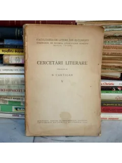 Cercetari literare volumul V , N. Cartojan , 1943