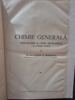 Chimie generala, introducere in chimia anorganica si chimia fizica - Costin D. Nenitescu