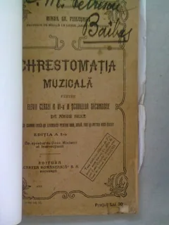 CHRESTOMATIA MUZICALA PENTRU CLASA VI-A A SCOLILOR SECUNDARE - MIHAIL GR. POSLUSNICU