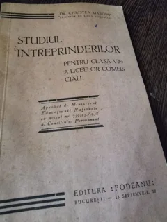 Christea Marcov - Studiul Intreprinderilor. Pentru clasa VII-a a liceelor comerciale (cu dedicatie de la autor)