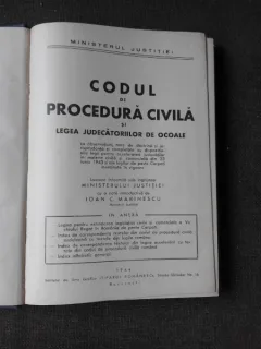 CODUL DE PROCEDURA CIVILA SI LEGEA JUDECATORIILOR DE OCOALE, 1944