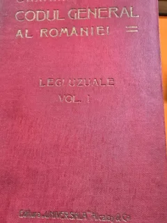 Codul general al Romaniei, Legi uzuale, vol.I - Hamangiu