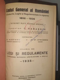 CODUL GENERAL AL ROMANIEI VOL XXIII - 1935