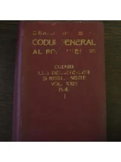 CODUL GENERAL AL ROMANIEI VOL XXIX 1941