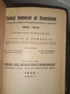 CODUL GENERAL AL ROMANIEI VOL XXX 1941 - II