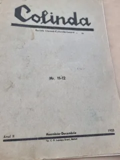 Colinda - Revista Literara-Culturala-Lunara  Nr. 11-12 Anul II Noiembrie-Decembrie 1933