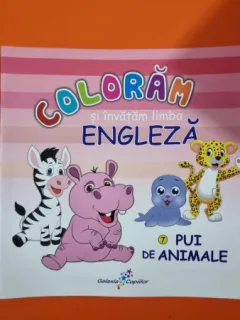 Coloram si invatam limba engleza. Pui de animale