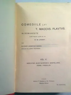 COMEDIILE LUI T. MACCIUS PLAUTUS - ELIODOR CONSTANTINESCU VOL.I+II, COLIGATE