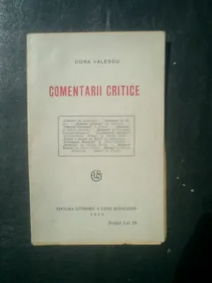 Comentarii critice - Cora Vasilescu