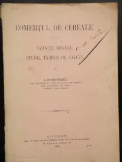 COMERTUL DE CEREALE - I. ENACHESCU