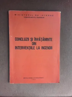 Concluzii si invataminte din interventii la incendii