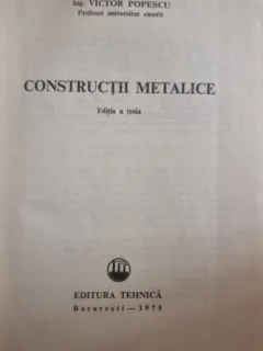 CONSTRUCTII METALICE- VICTOR POPESCU