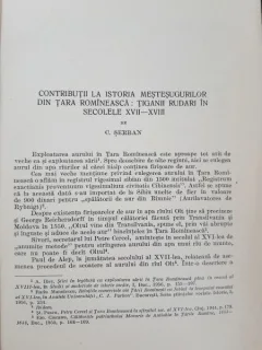 Contributii la istoria mestesugurilor din Tara Romaneasca tiganii rudari in secolele XVII-XVIII - C. Serban