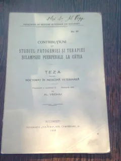 CONTRIBUTIUNI LA STUDIUL PATOGENIEI SI TERAPIEI ECLAMPSIEI LA CATEA - AL.  VECHIU  (TEZA DE DOCTORAT)