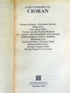 CONVORBIRI CU CIORAN