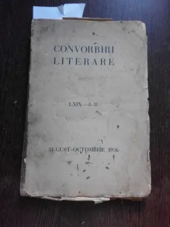 CONVORBIRI LITERARE AUGUST-OCTOMBRIE 1936