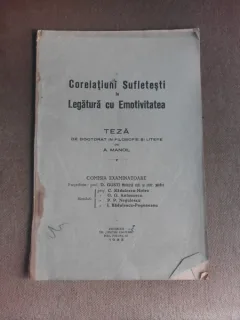 Corelatiuni sufletesti in legatura cu emotivitatea, teza de doctorat - A. Manoil
