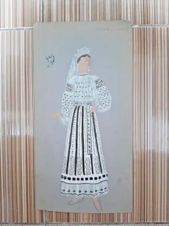 Costum de mireasa, desen