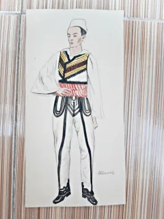 Costum popular albanez, desen