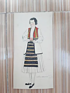 Costum popular albanez, desen