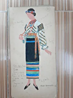Costum popular din Basarabia, desen