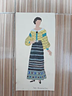 Costum popular din Basarabia, desen