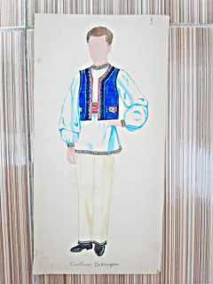 Costum popular din Dobrogea, desen