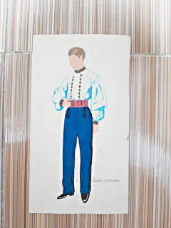Costum popular din Dobrogea, desen