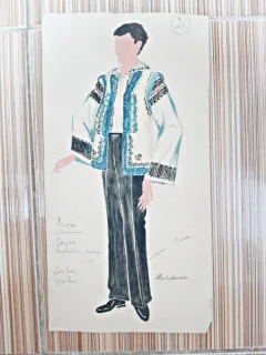 Costum popular din Moldova, desen