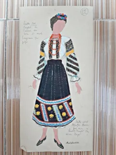 Costum popular din Moldova, desen