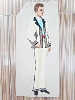 Costum popular din Muntenia, desen