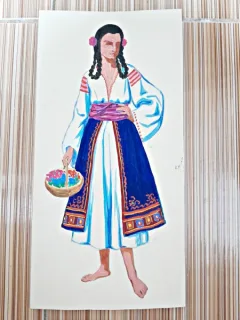 Costum popular romanesc, desen