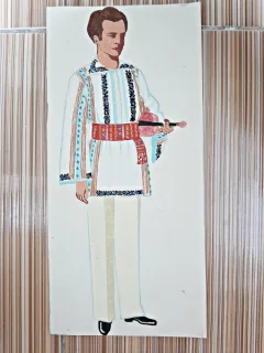 Costum popular romanesc, desen