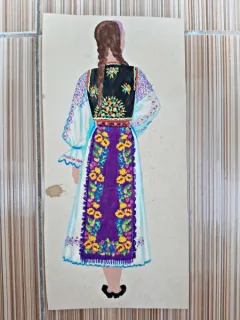 Costum popular romanesc, desen