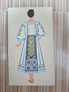 Costum popular romanesc, desen