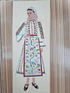 Costum popular romanesc, desen