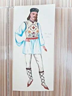 Costum popular romanesc, desen