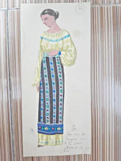 Costum popular romanesc, desen