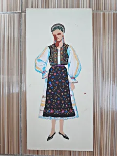 Costum popular romanesc, desen