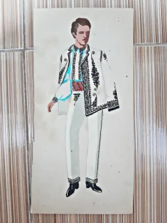 Costum popular romanesc, desen